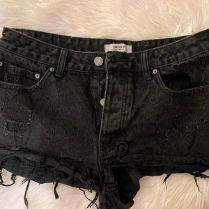Black Jean Shorts